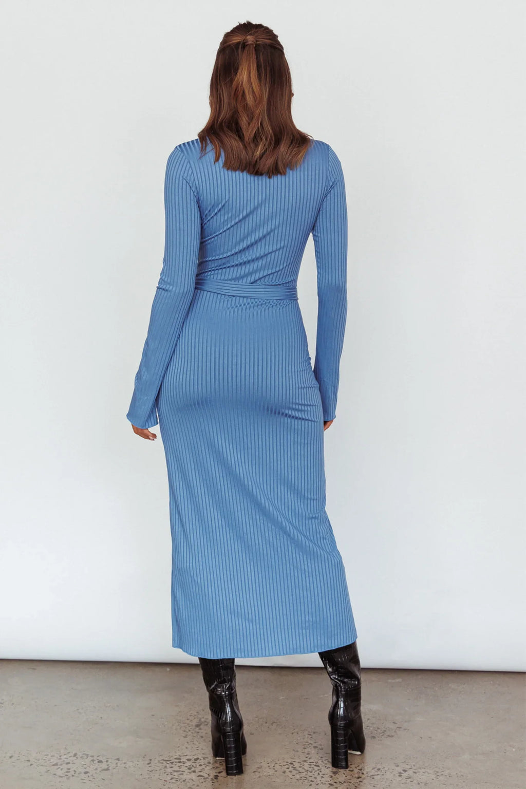Eastcoast Collared Placket Midi Dress Blue