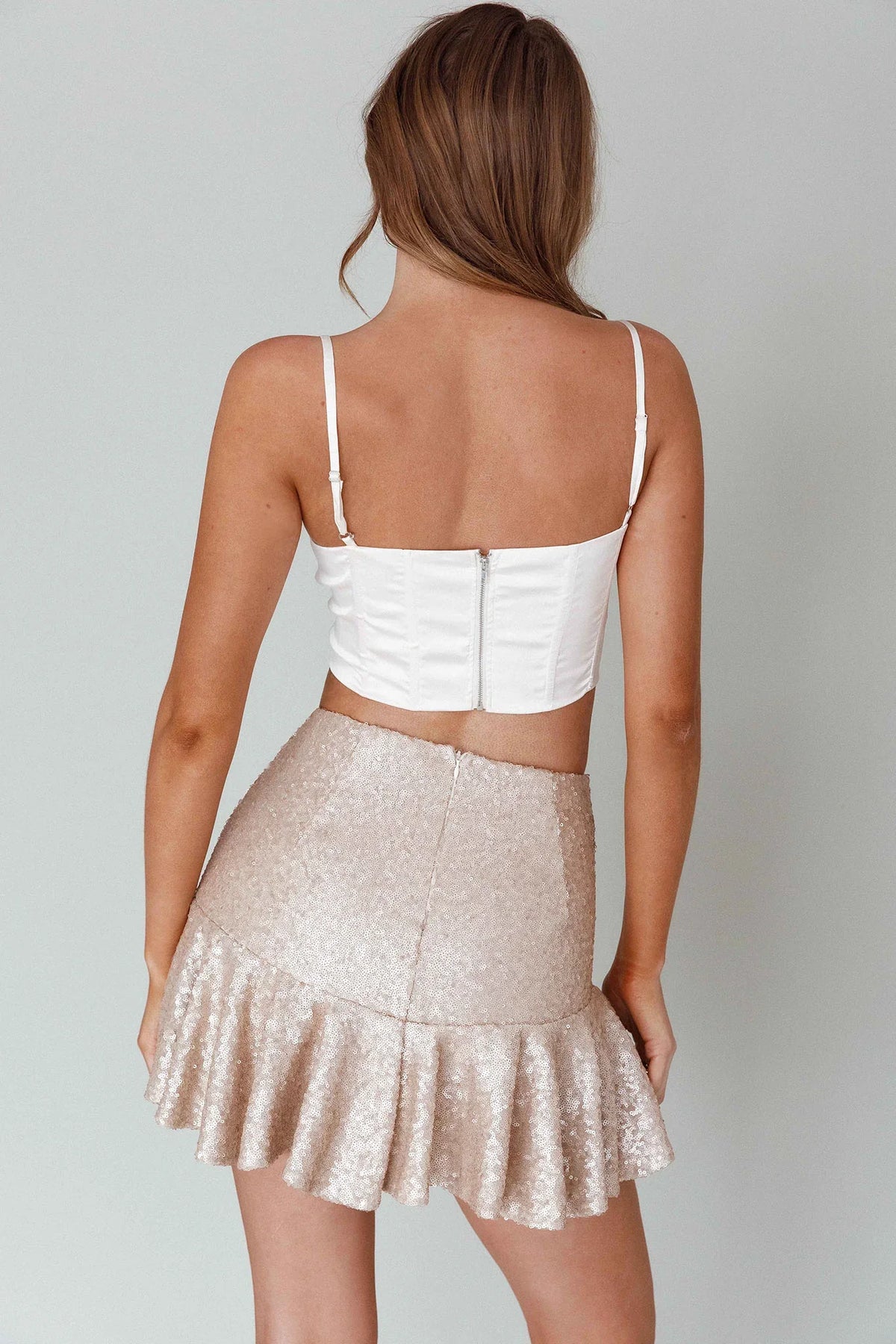 Lila Cowl Neck Corset Top Cream