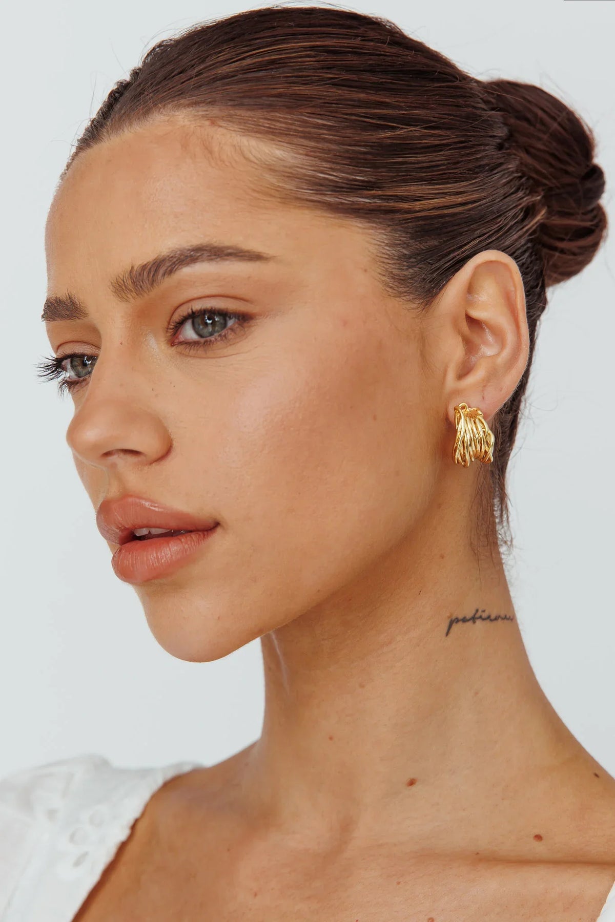 Halo Tangled Hoop Earrings Gold