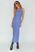 Playa Hermosa Keyhole Midi Dress Blue Violet