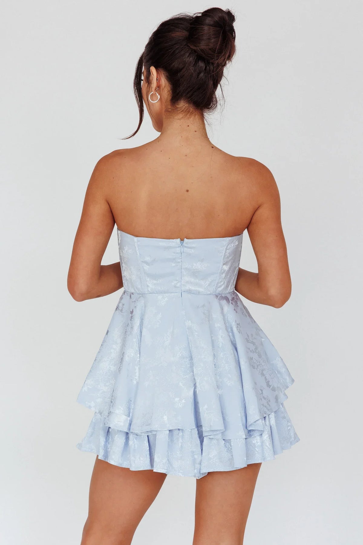 Angel Sky Gathered Bust Romper Dust Blue