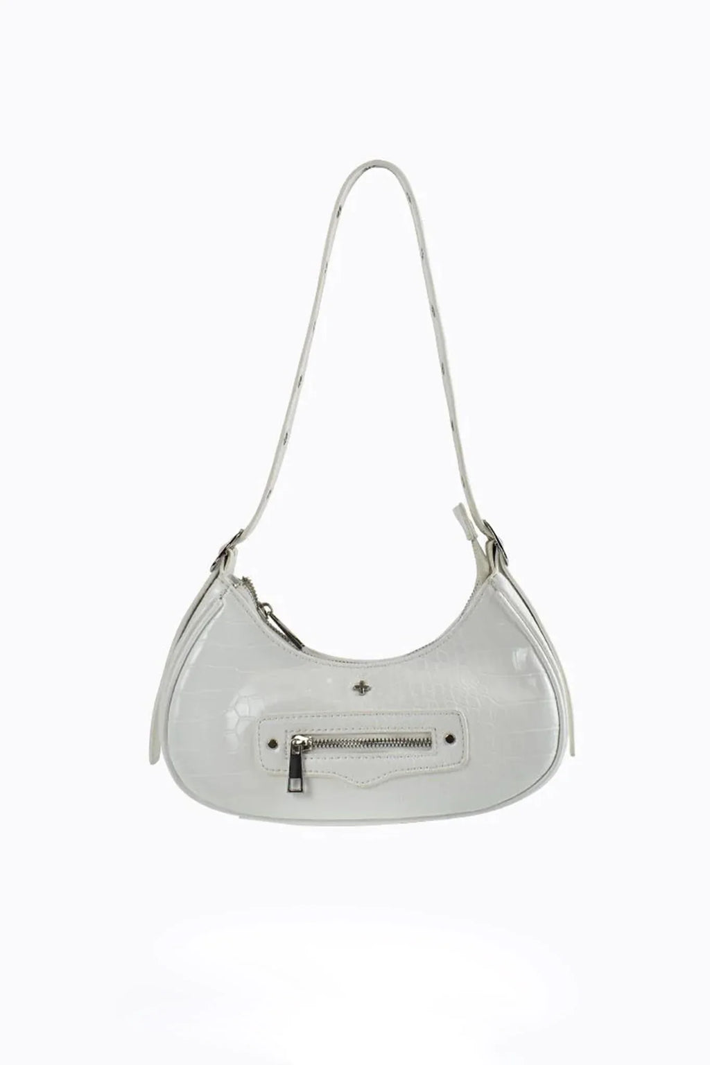 Peta And Jain Moto Shoulder Bag White