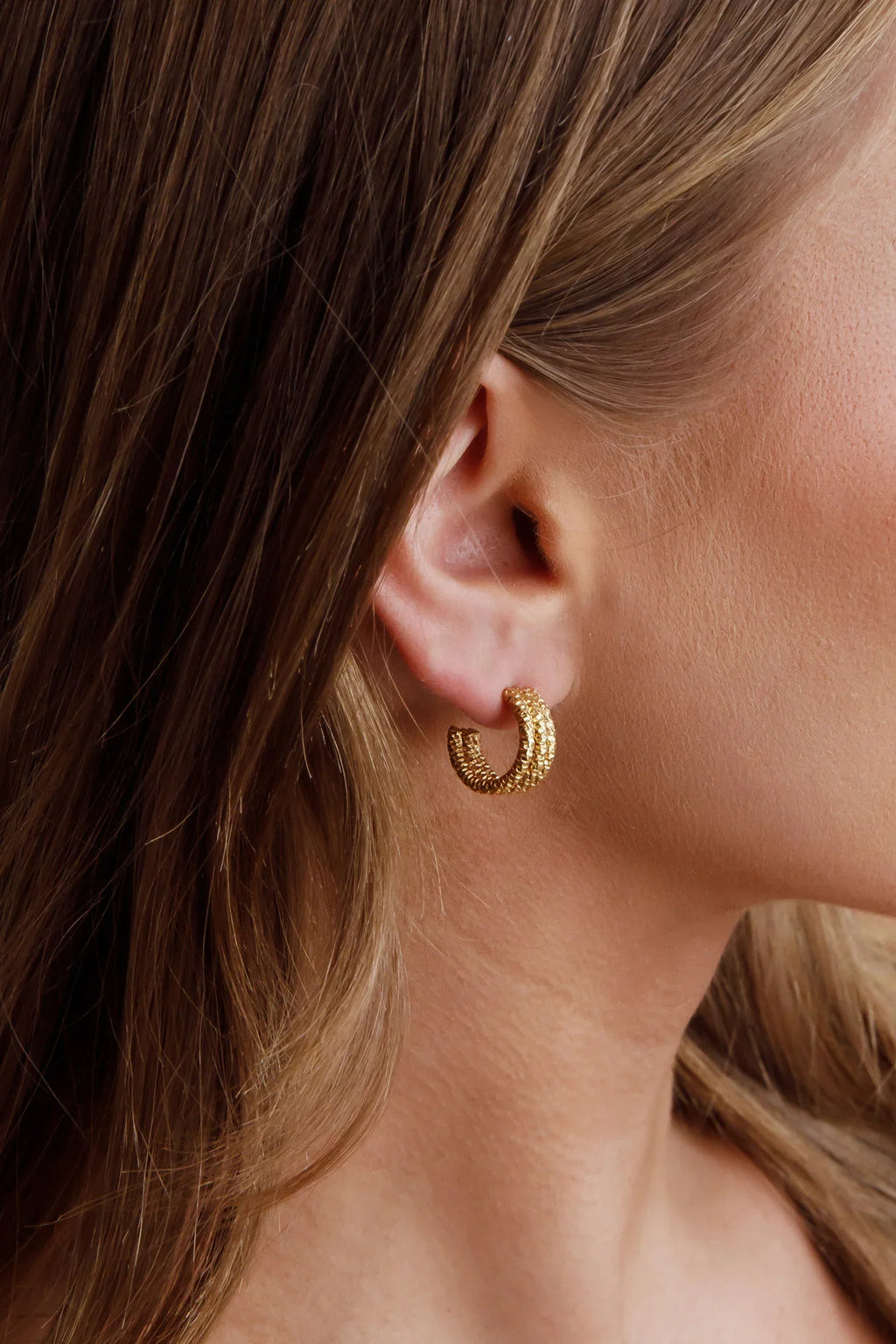 Goldilocks Open Hoop Earrings Gold