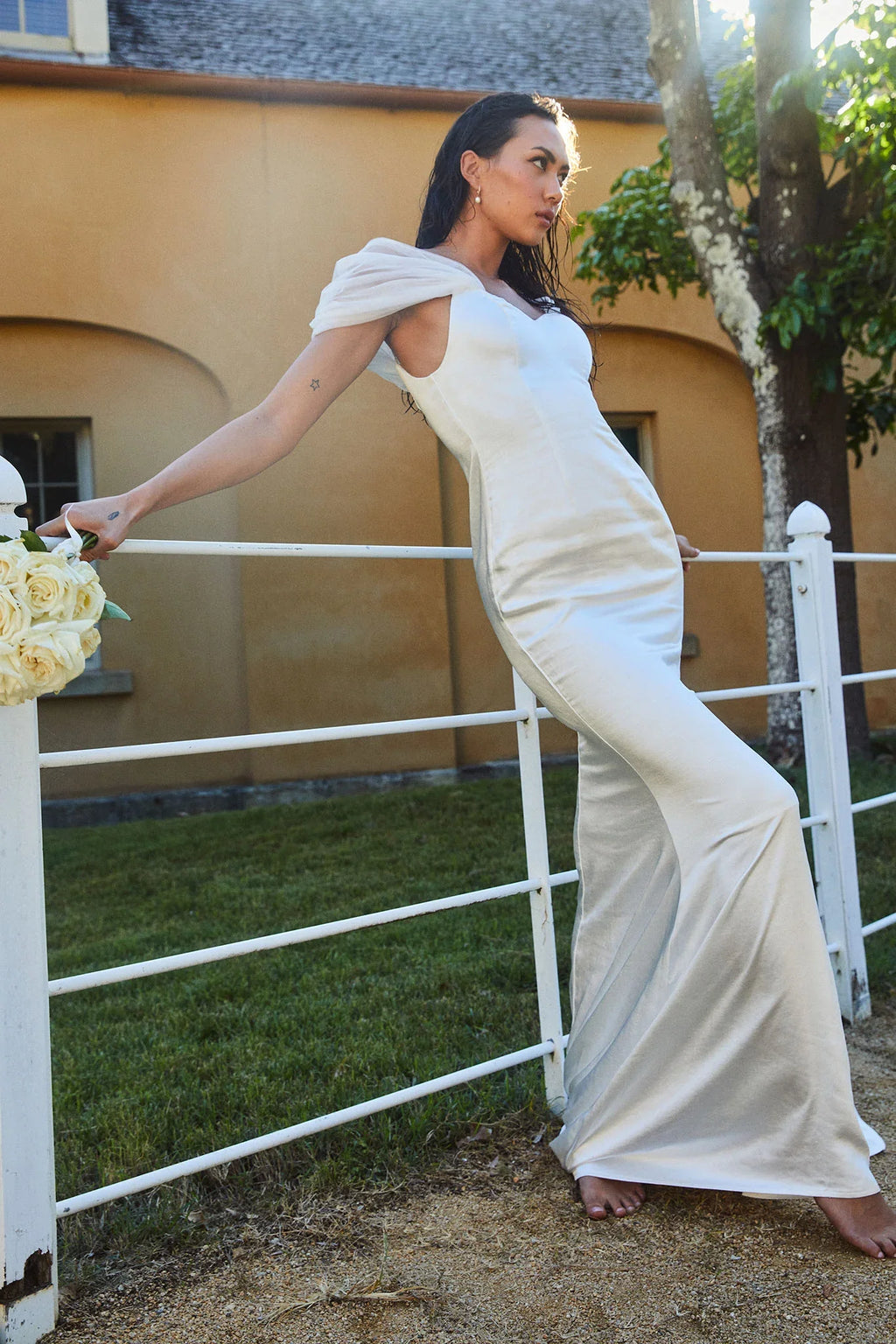 Keila Off-Shoulder Maxi Dress White