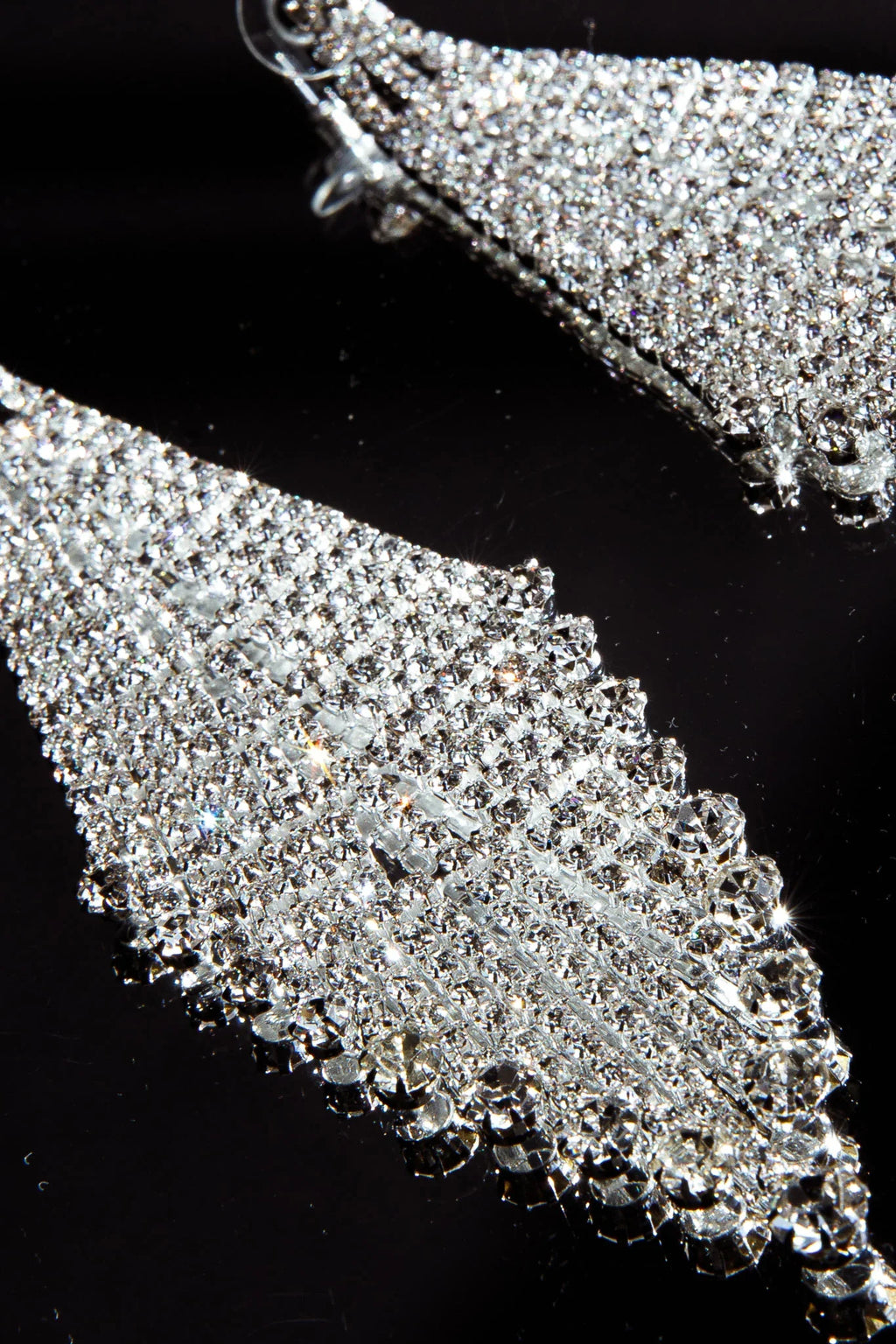 Rani Diamante Tassel Earrings Silver