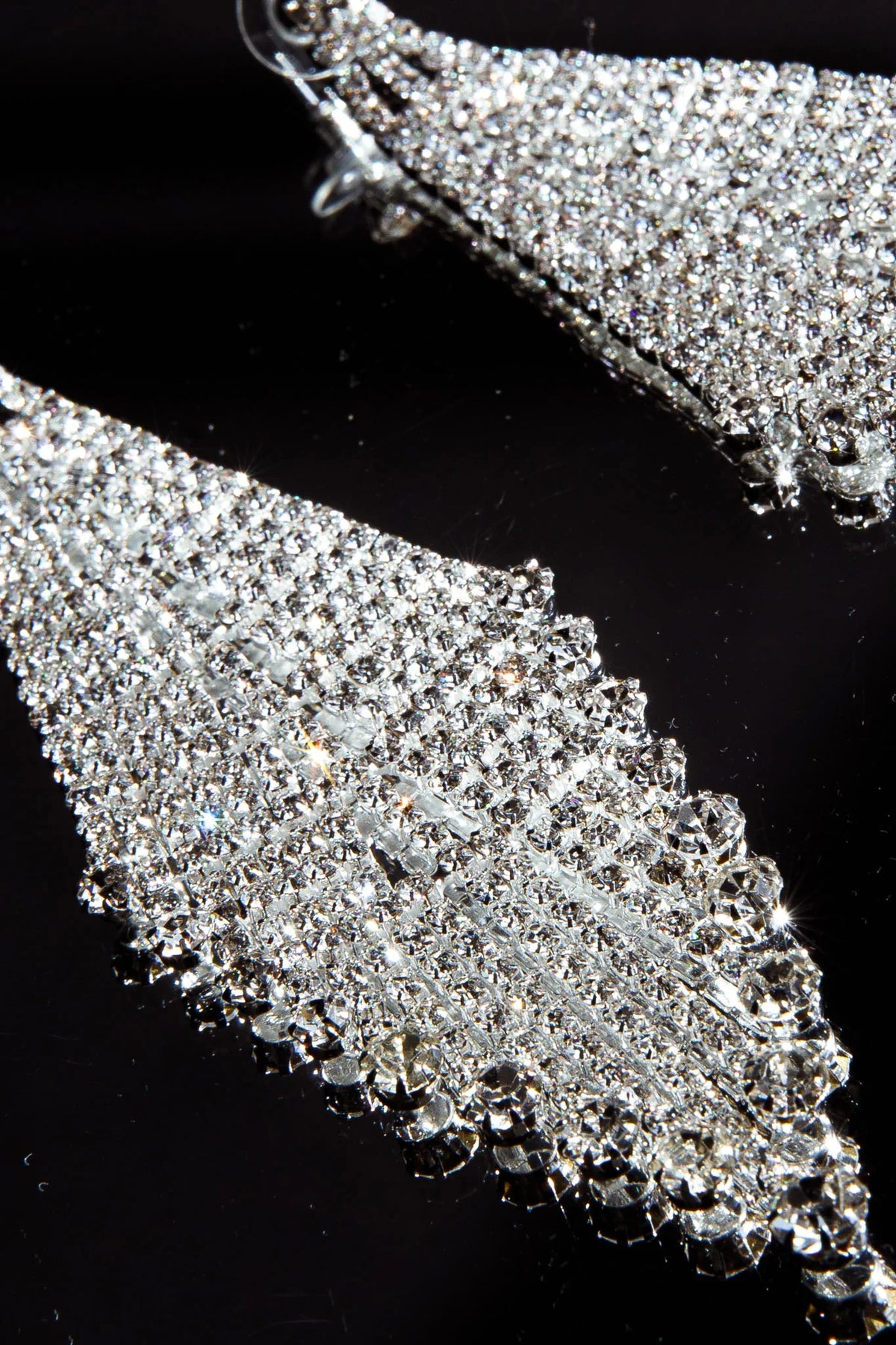 Rani Diamante Tassel Earrings Silver