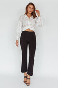 Sabria Mid-Rise Flare Pants Black