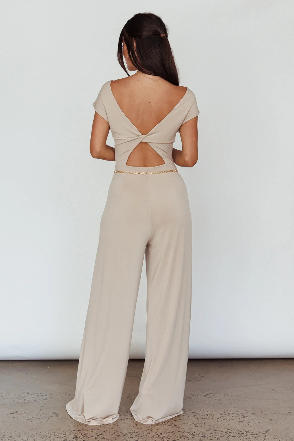Lucinda Twist Back Jumpsuit Oat