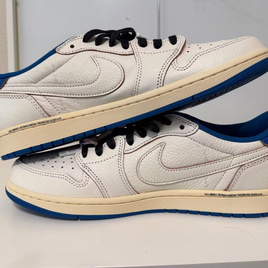 Air Jordan 1 Retro Low OG SP Fragment x Travis Scott Sail Military Blue
