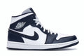 Air Jordan 1 Mid White Metallic Gold Obsidian
