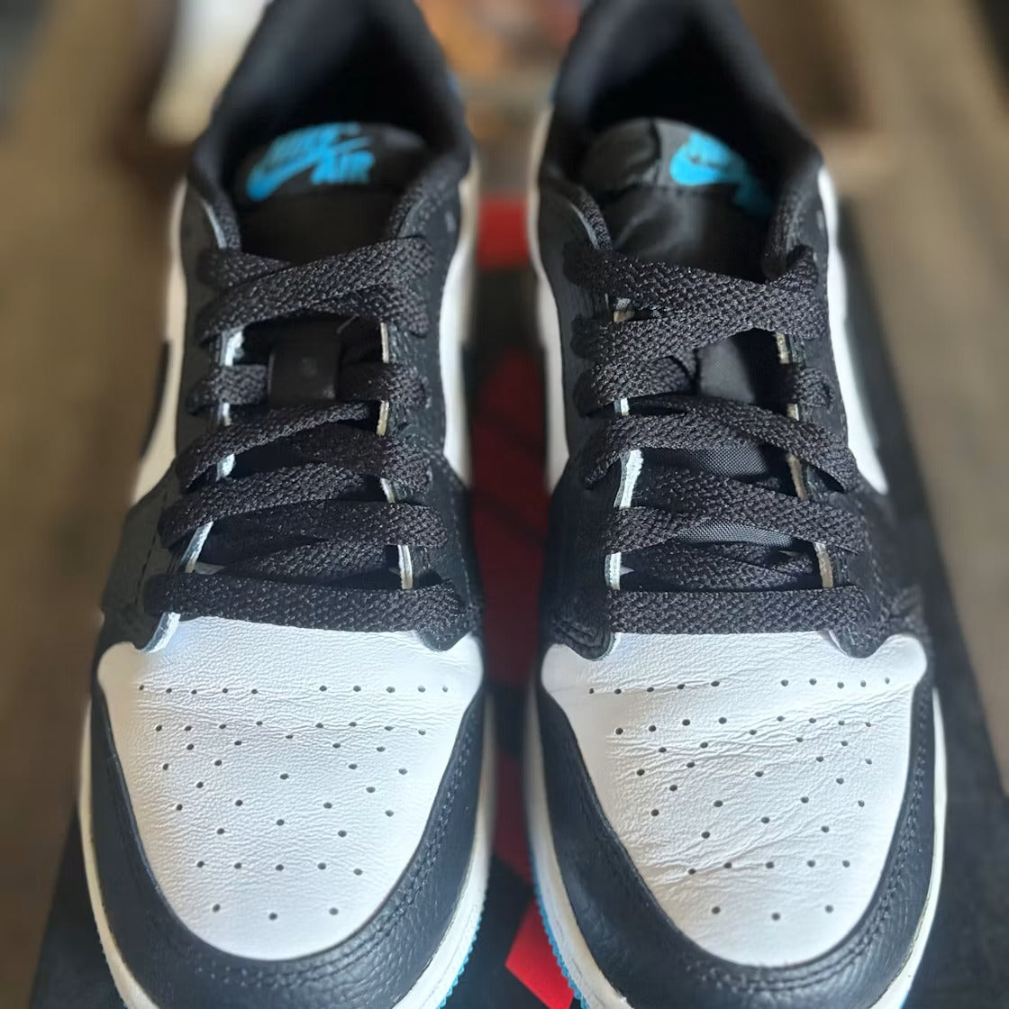 Air Jordan 1 Retro Low OG Black Dark Powder Blue (GS)