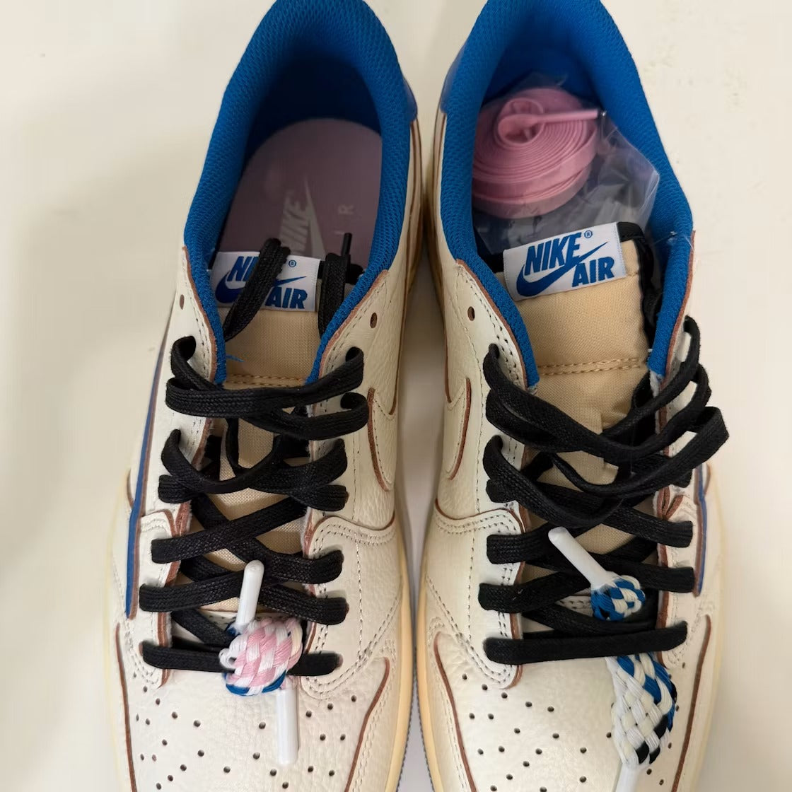Air Jordan 1 Retro Low OG SP Fragment x Travis Scott Sail Military Blue