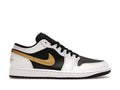 Air Jordan 1 Low White Black Metallic Gold Swoosh