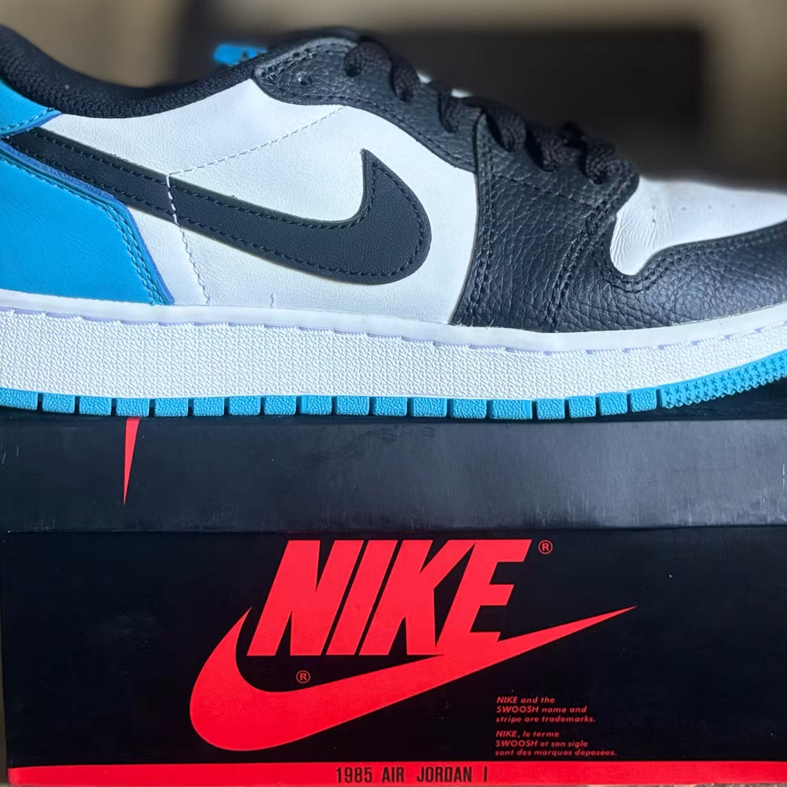 Air Jordan 1 Retro Low OG Black Dark Powder Blue (GS)